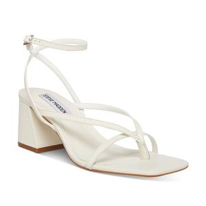 White Strappy Block Heel Sandal